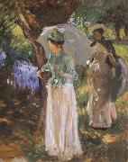 John Singer Sargent Two Girl with Parasols at Fladbury France oil painting artist